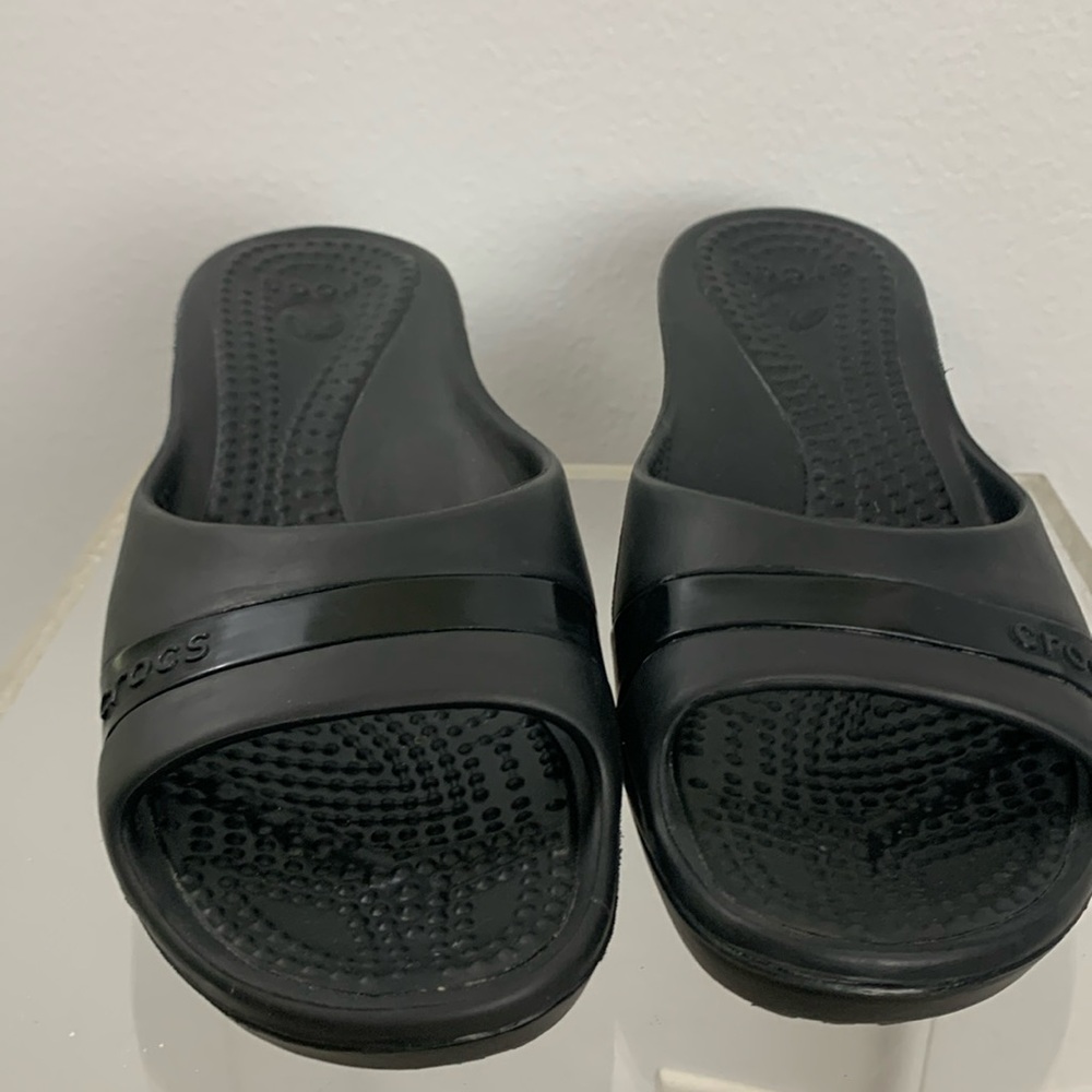 Crocs Kadee Wedge Sandal Size 8 Black